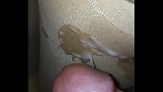 cumshot while wife is sleeping in nylon