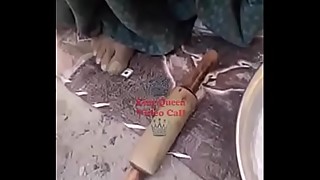 Indian Aunty Boobs Making Food