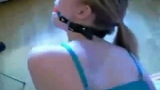 Homemade anal gagged beautiful blond