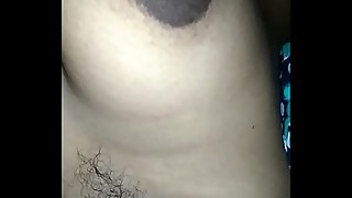 I am playing with my big boobs and nipples hubby filming...