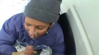 He cums on her face